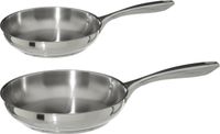 Secret de Gourmet Acoma Koekenpannen - D20 en D28 cm - Alle warmtebronnen - Zilver RVS