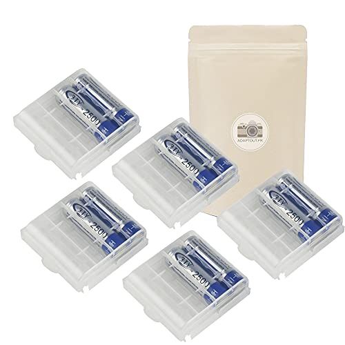 Adaptout 5 x Witte Hoesje voor LR6 AA LR06 Batterijen - 5 TRANSLUCENT Case Cover LR-6 Case Box