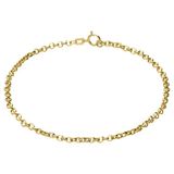 Lucardi - Dames 14 karaat geelgouden armband jasseron schakel - 18 cm