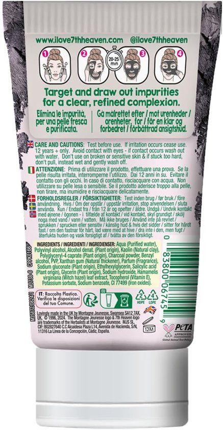 7th Heaven Gezichtscrème CHARCOAL 50 ml