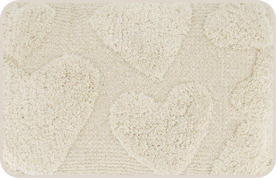 Zusss Badmat Hartjes 100% Katoen White
