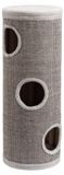 Fudajo Kattenhuis, Meerkleurig-Crème, Hoogte 106 cm, Diameter 40 cm, Inclusief Kussen, 3 Ingangen
