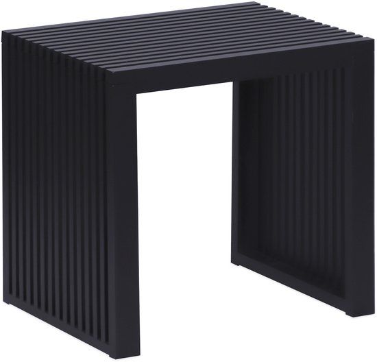 Merkloos Relaxdays Bankje bamboe - 43x45x33 cm - zwart