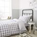 Catherine Lansfield Check and Stripe Grey beddengoedset, 260 x 240 + 65 x 65 cm, grijs