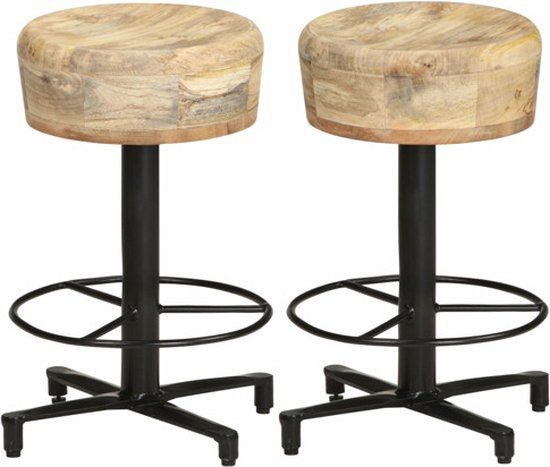vidaXL Barkrukken 2 st 52 cm massief mangohout