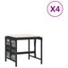 vidaXL Tuinkrukken - Set van 4 - Poly Rattan - Zwart
