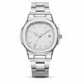 LGT JWLS Oxford Zilverkleurig Metalen Herenhorloge met Witte Wijzerplaat
