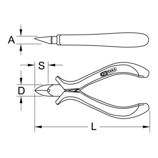 KS Tools KS Tools ESD mini-diagonaalsnijder, 120 mm rechte kop Aantal:1