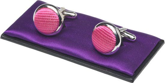 Manchetknopen - Hardroze - Rond - Staal - 1.7 cm