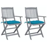 vidaXL Tuinstoelen 6 st inklapbaar met kussens massief acaciahout