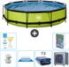 EXIT Toys EXIT Rond Lime Frame Zwembad - 360 x 76 cm - Inclusief Pomp - Grondzeil - Solarzeil - Warmtepomp - 7-delig