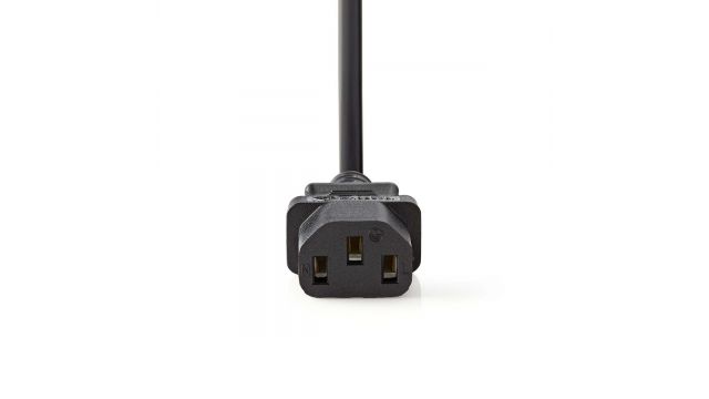 Nedis CEBW10000BK20 Voedingskabel Schuko Male Haaks - C13 iec-230-c13 2 0 M Zwart
