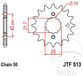 JT Sprockets JTF513.17 17T stalen voortandwiel