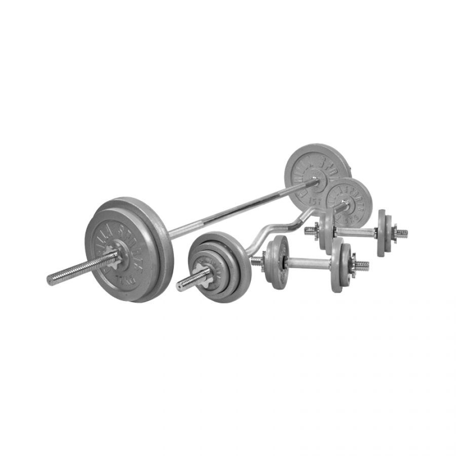 Gorilla Sports Halterset 108 kg - Gietijzer - Schroefsluiting