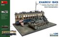 MiniArt Modelbouwpakket Diorama - 36067 Diorama Charkov 1943: Tram - Stug III Ausf. G met Bemanning - BIG Set Plastique - 1:35 - Modelbouw
