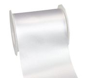 PRÄSENT ADRIA/SATIJN wit, 25 m satijnen lint voor het inpakken van geschenken, 112 mm breed, cadeaulint voor decoratie en knutselen, decoratielint voor geschenken, voor elke gelegenheid