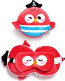 Puckator Relaxeazzz Reiskussen & Slaapmasker - Bembo de Papegaai - Jolly Rogers Piraten - Rond - 17x19x10cm