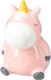 Home & Styling Dieren spaarpot voor kinderen - eenhoorn roze - dolomiet - 12 x 16 cm