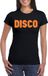 Bellatio Decorations Verkleed T-shirt dames - disco - zwart - oranje glitter - jaren 70/80 - carnaval XXL