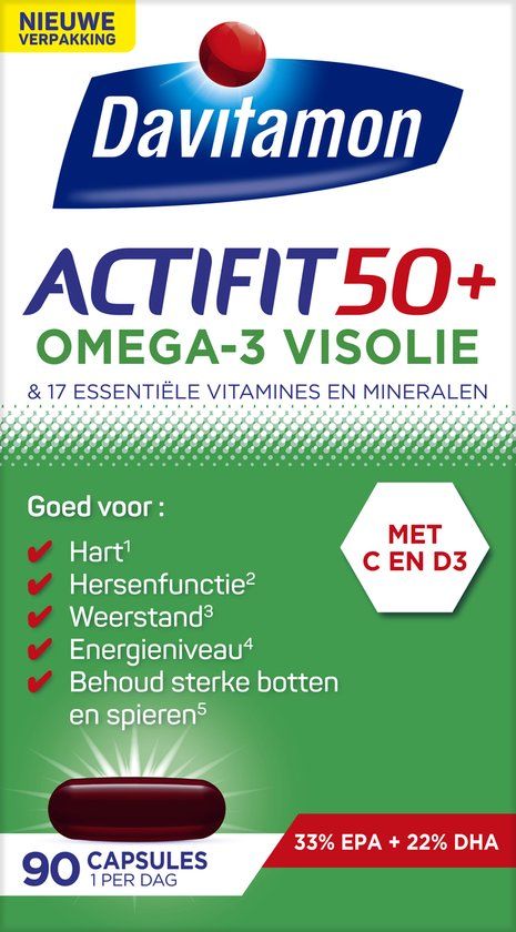 Davitamon Actifit 50+ Omega3 Visolie - 90 capsules