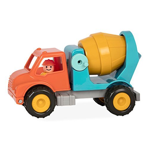 Battat - Cement Mixer Truck met werkende beweegbare onderdelen en bestuurder - Toy Trucks voor peuters 18m+