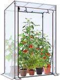 Famanu – Tomatenkas met PE-afdekking, 100 x 50 x 152 cm, voor optimale plantengroei, stabiel en wit