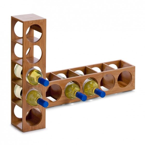 Zeller Bamboo Tabletop Wine Rack - 5 Bottles - Wood Finish