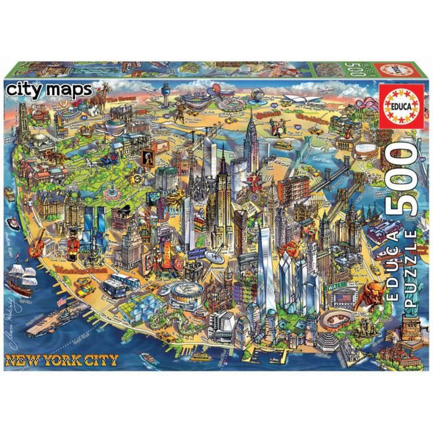 Educa Educa Puzzle. New York City Map 500 Teile
