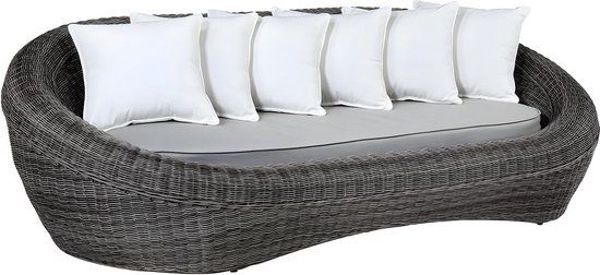 MYLIA 3-zitsbank van gevlochten hars - Grijs - WHITEHEAVEN
