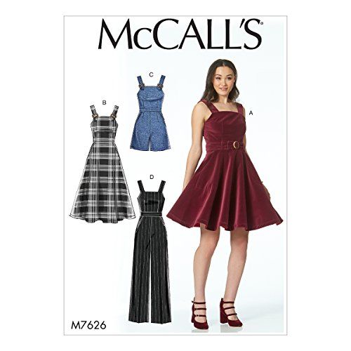 McCall's Patterns 7626 AX5 Misses' Dress, Belt, Romper & Jumpsuit - Sizes 4-12