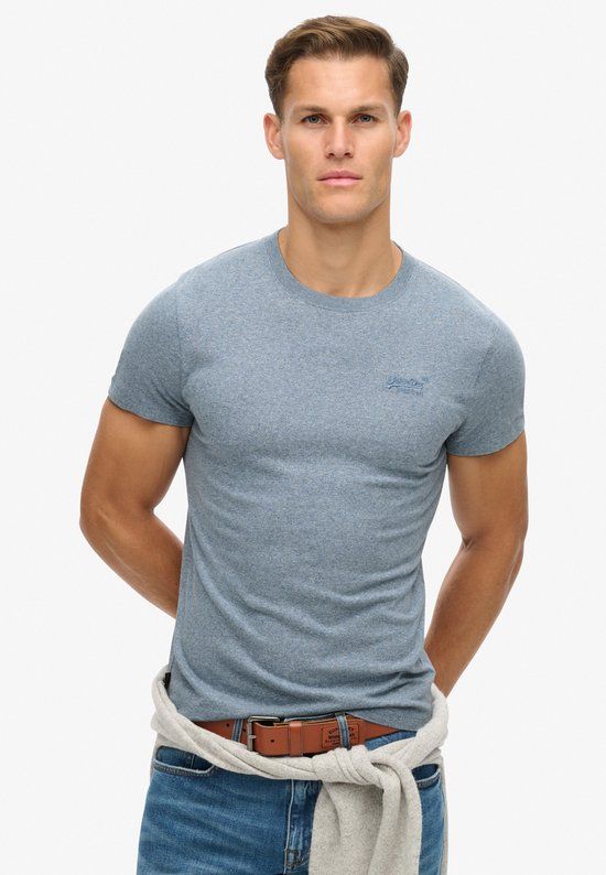 Superdry Vintage Logo Embroidered T-shirt - Men - Grey Blue - XXL