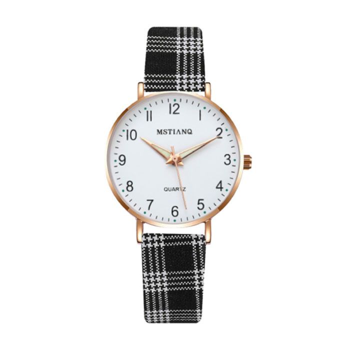 MSTIANQ Minimalistisch Dames Horloge - Lichtgevend - Zwart/Wit