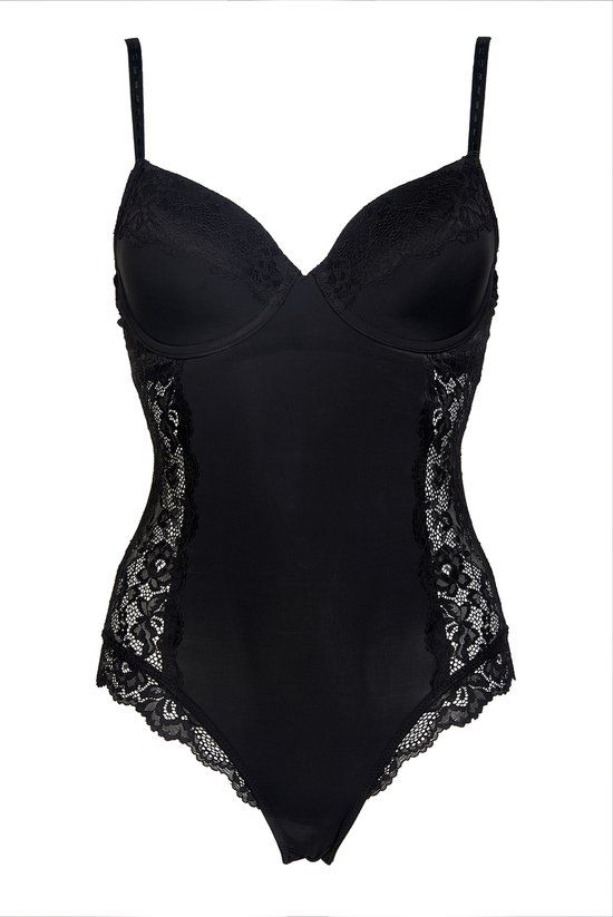 After Eden Recycle Women's Lace Bodystocking - Black - Size 75B