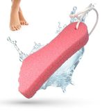 LaRosa PUMICE SPA Voetvormige Puimspons – Roze met Koord