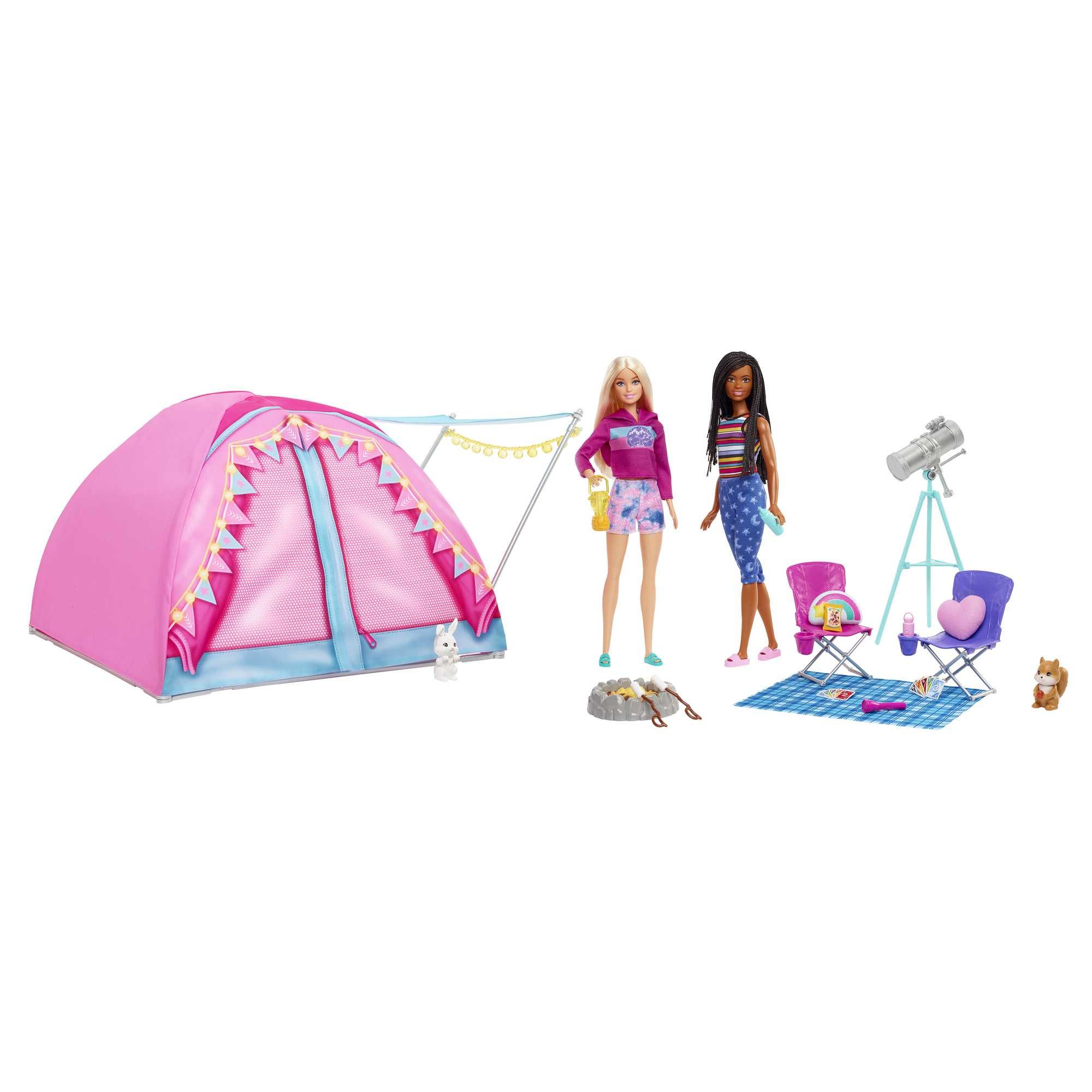 Barbie Dreamhouse Adventures Let's Go Camping Tent Playset with 2 Dolls and Accessories