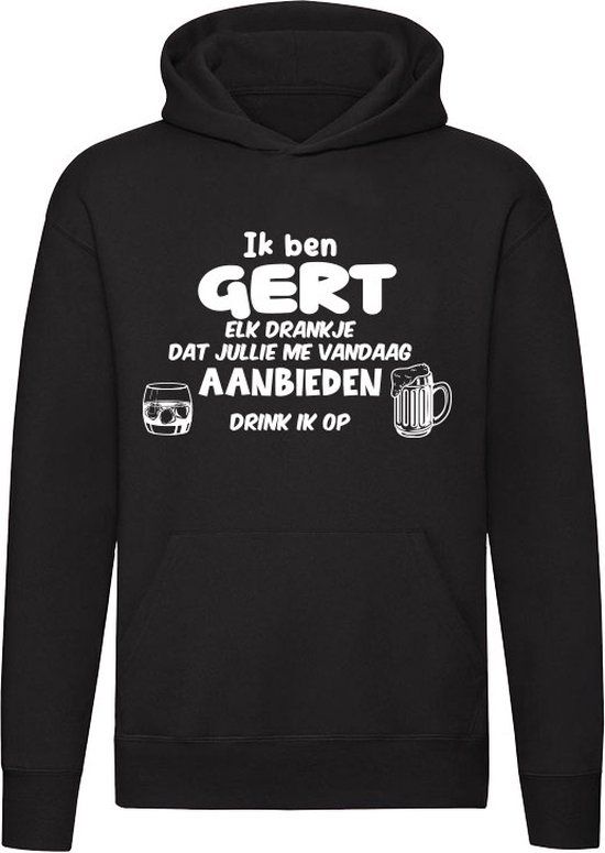 Ik ben Gert - Hoodie - Zwart - Maat L