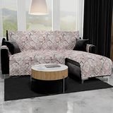 PETTI Artigiani Italiani - Hoekbank, bankovertrek met schiereiland, 3-zitsbankhoes met eiland rechts, bankovertrek met chaise longue, poederbloesem, 100% Made in Italy