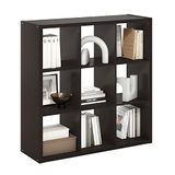 Furinno Cubicle open rug decoratieve kubus opbergorganizer, 9-kubus, donker eiken