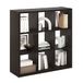 Furinno Cubicle open rug decoratieve kubus opbergorganizer, 9-kubus, donker eiken