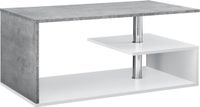 en.casa Salontafel Haarlem rechthoekig wit en betonkleurig 90x50x41 cm