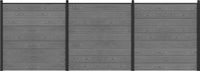 vidaXL Hekset - 526 x 186 cm - WPC en Aluminium - Grijs