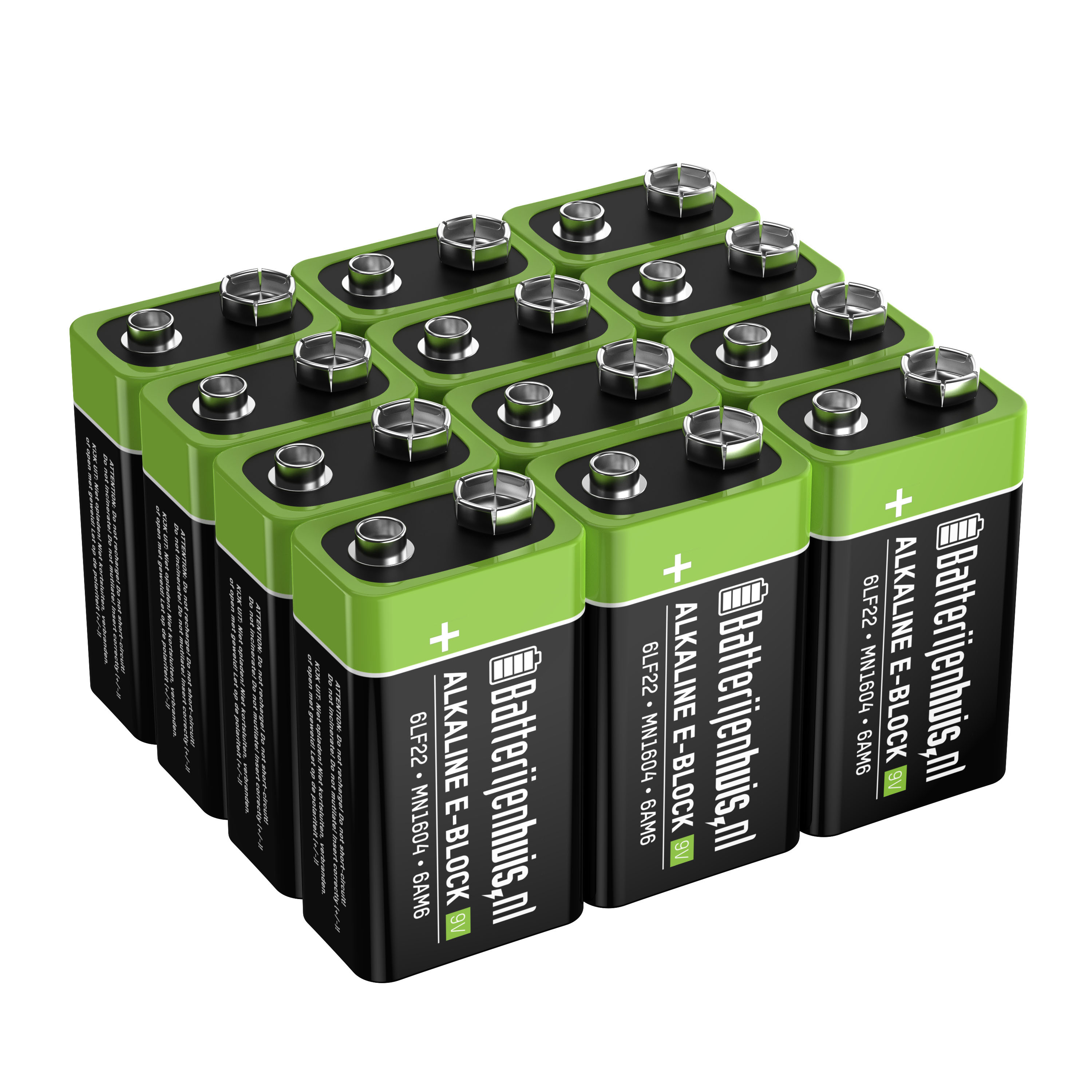 Batterijenhuis 9V Alkaline Batterijen 12x