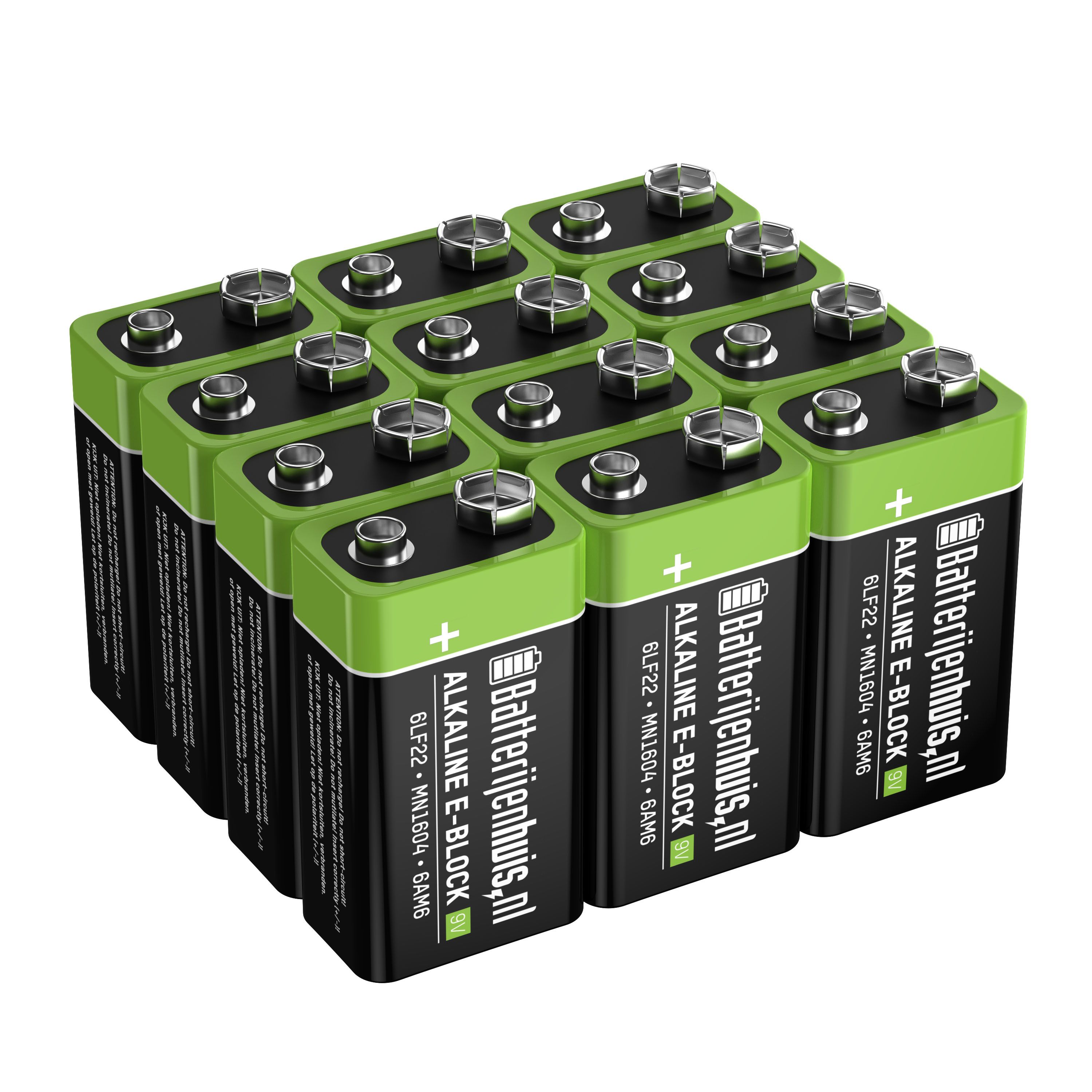 9V Alkaline Batterijen - 12 stuks