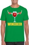 Bellatio Decorations Shoppartners Bv Foute Kerst t-shirt wijntje Winedeer groen voor heren XL