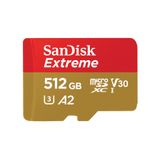 SanDisk Extreme 512GB MicroSDXC - UHS-I, Class 10, V30, A1 - Includes SD Adapter