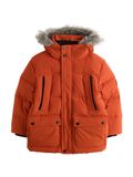 Next - Jongens - Regenbestendige zware parka met rand van imitatiebont - Oranje