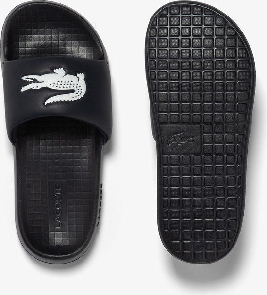 Lacoste Serve Slide 1.0 Heren Slippers - Zwart/Wit - Maat 40,5