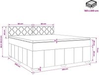 vidaXL Boxspringbed met matras, donkergrijs, 160 x 200 cm, stof
