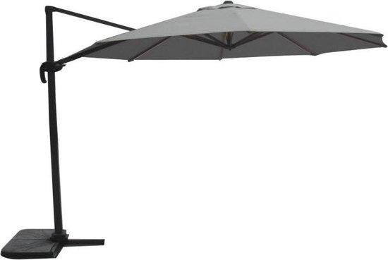 Lesli Living Zweefparasol VirgoFlex Grijs ø3,5m m 360° draaibaar + KRUISPOOT