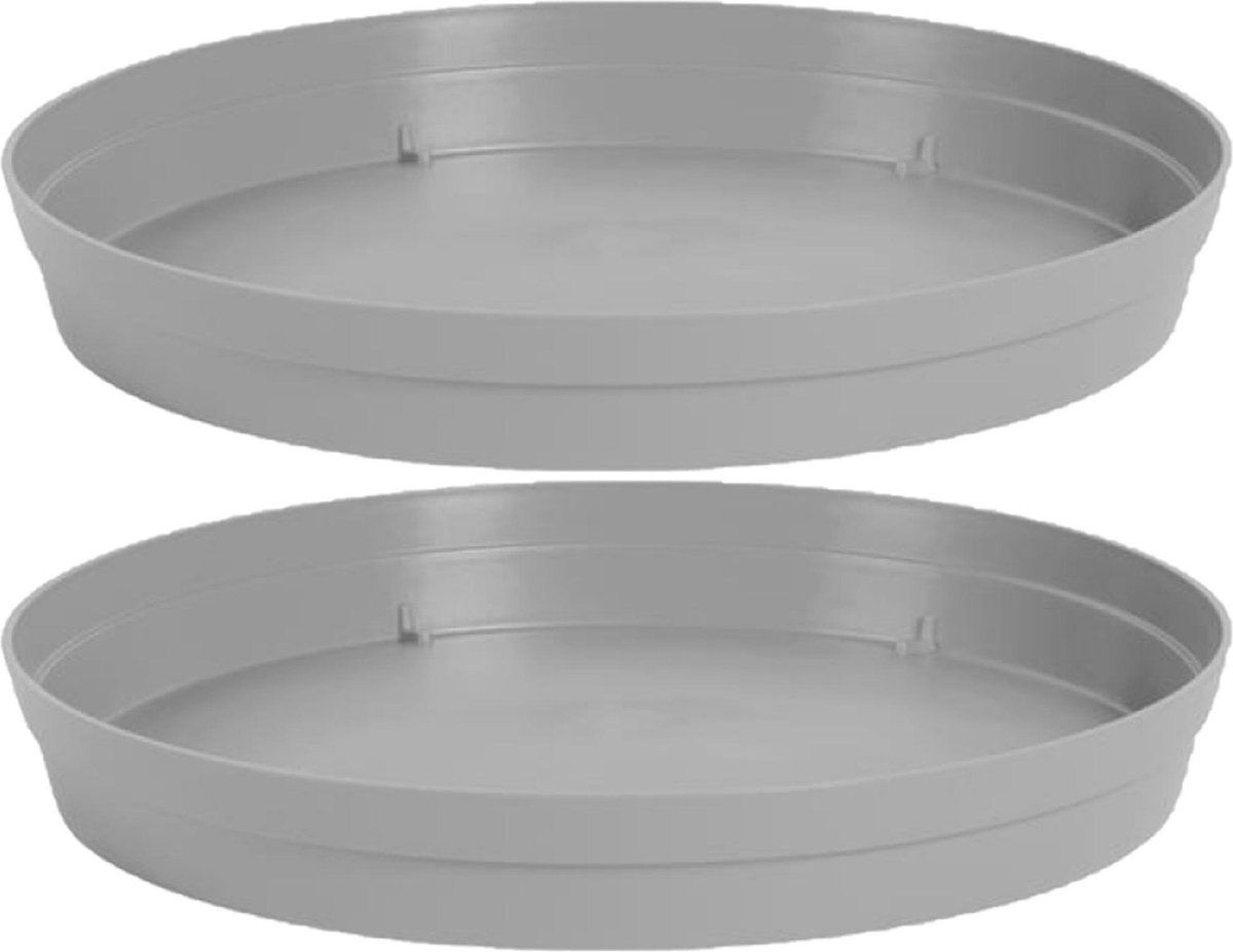 EDA Toscane Bloempot Onderschaal - Grijs - 23 cm - 2 Stuks